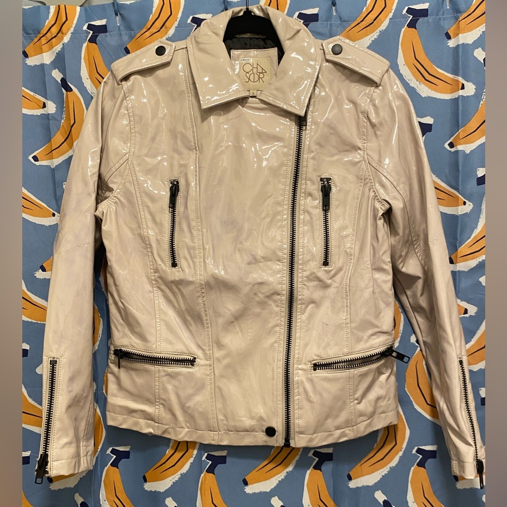 Chaser Cream Leather Motorcycle Jacket